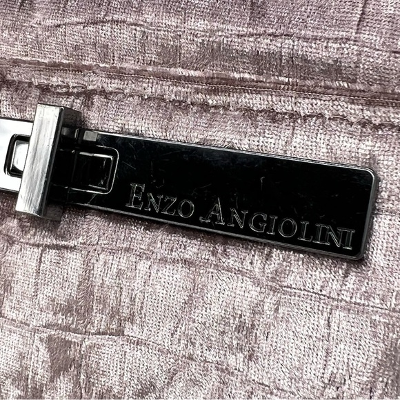 Enzo Angiolini Gael Crossbody Bag Velvet Mocha (Mauve) Bag Gunmetal Croc New NWT - Picture 5 of 8